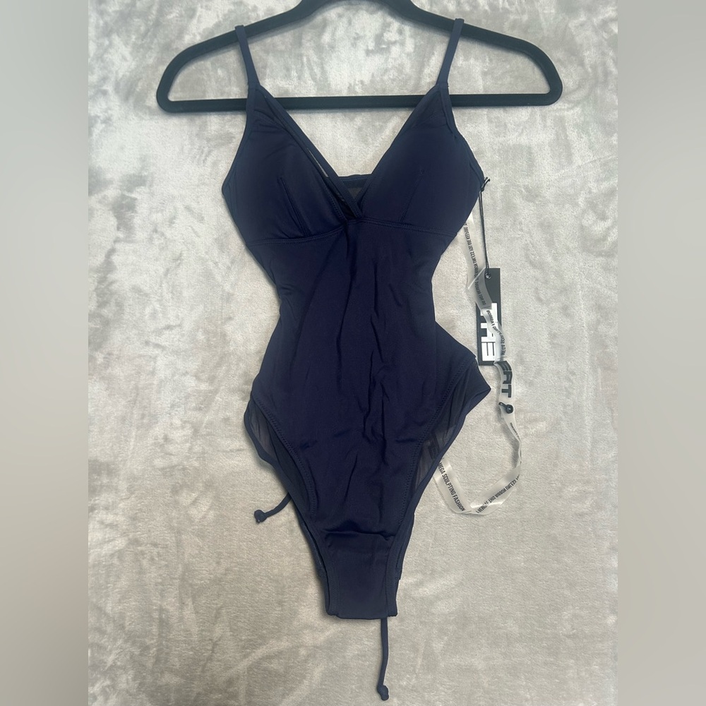 TA3 Mesh One Piece Swimsuit Midnight Navy Blue Women’s XXS Reg/Long